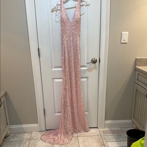 Scala Pink Sequin Prom Dress